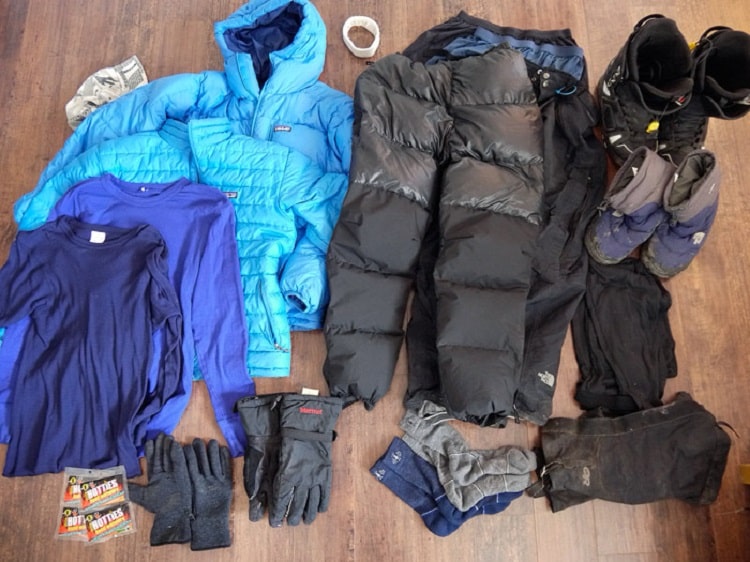 Hiking winter clothes