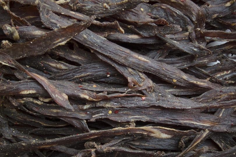 A picture of dried jerky meat