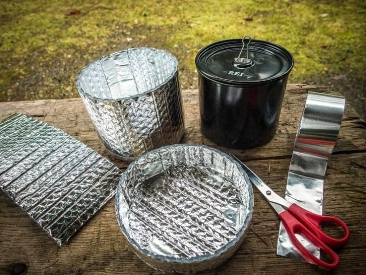 Lightweight reflective insulation or backpacking stove windscreens