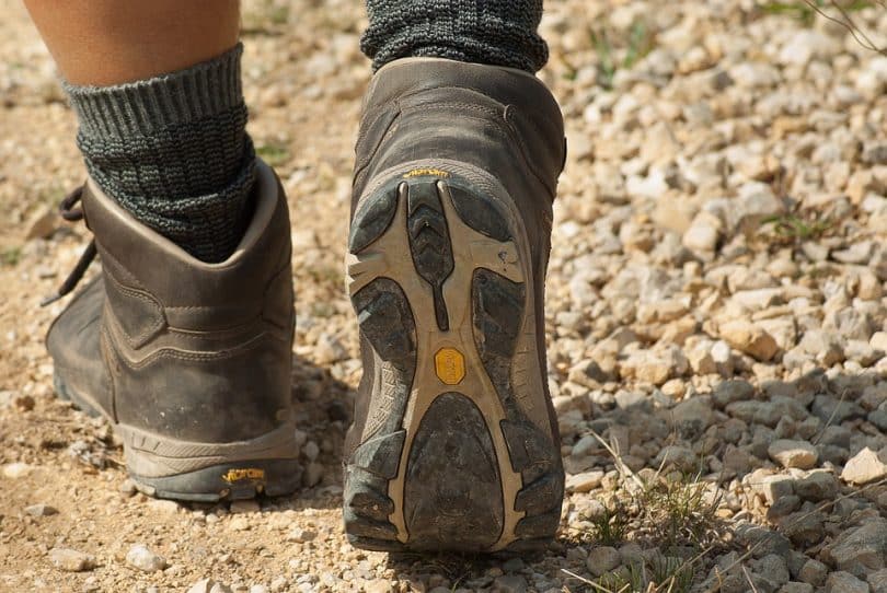 shoes of a mountain hiker