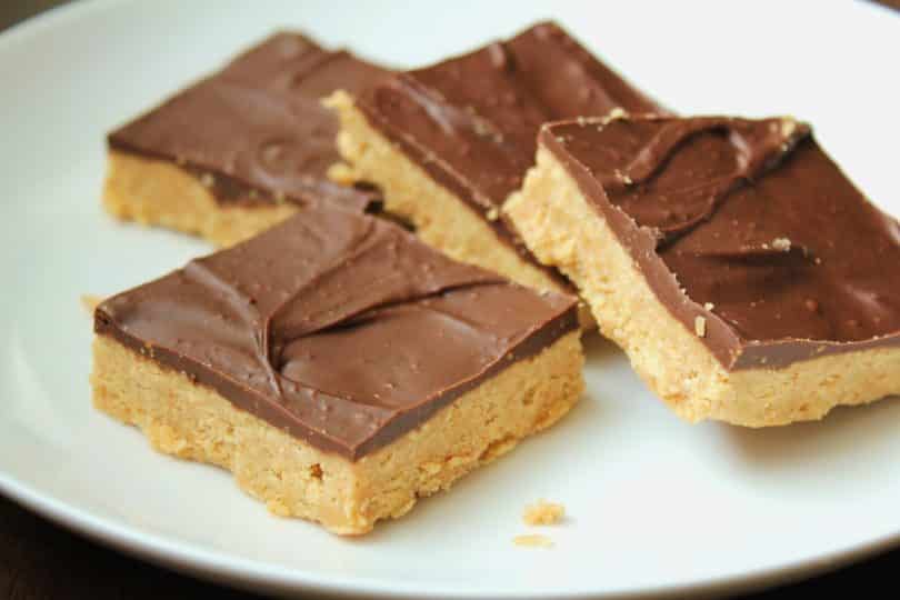 a picture of low-fructose, gluten-free chocolate peanut butter bars