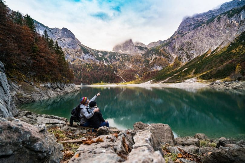 a picture of a couple enjoying the nature