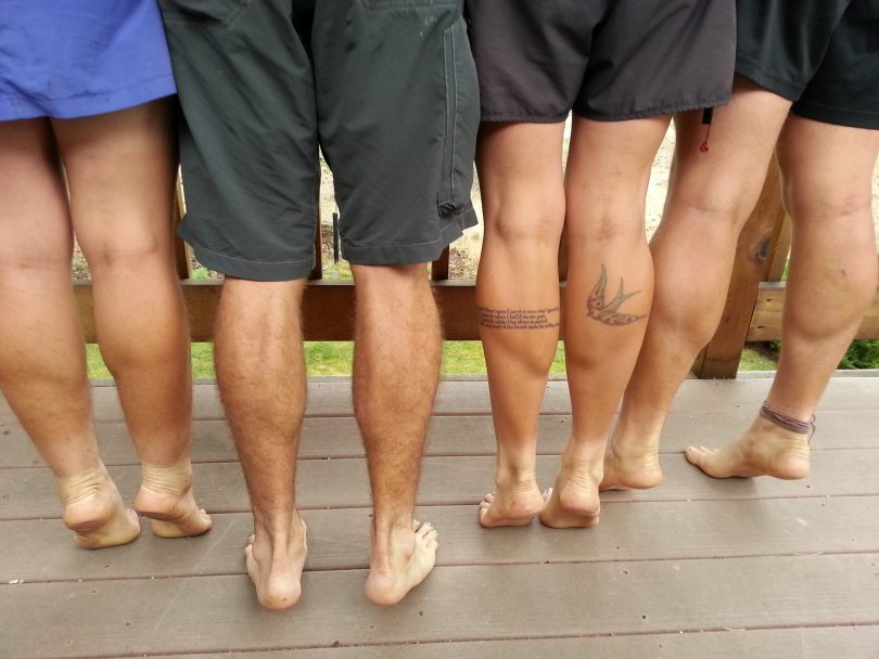 picture of a barefoot hiking group