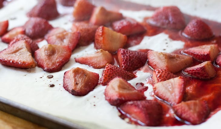 Roasted Strawberries in Marshmallow Fluf