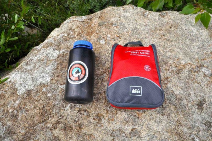 First Aid Kit on a rock