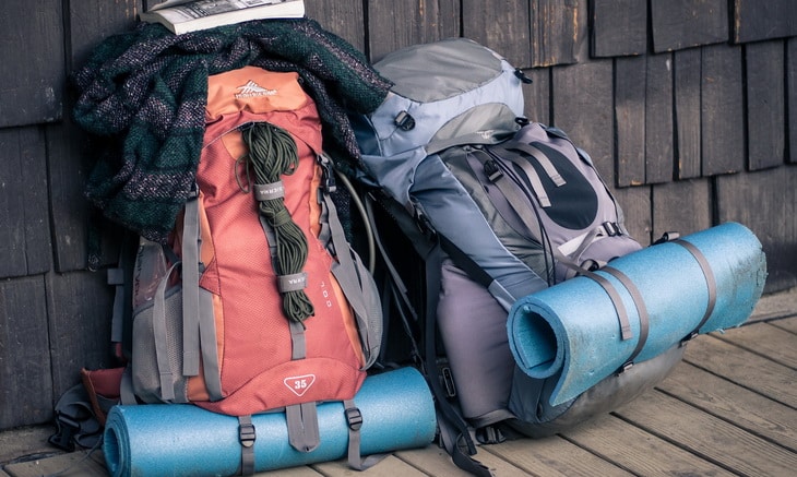 Two Backpacks For Hiking on the Ground