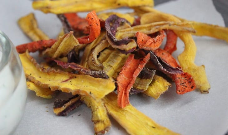 DIY Dehydrated Ranch Carrot Chips