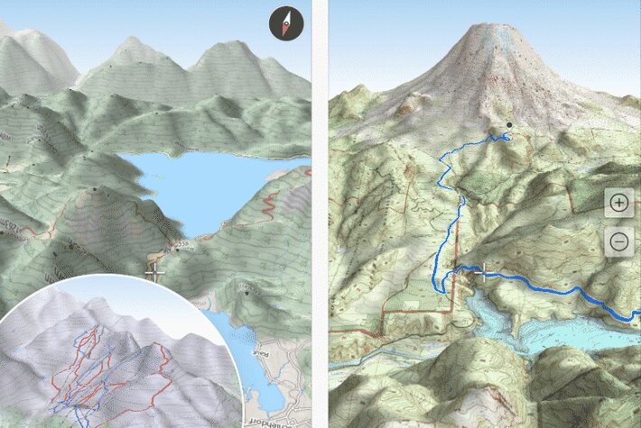 3d map on a gps app on smartphone