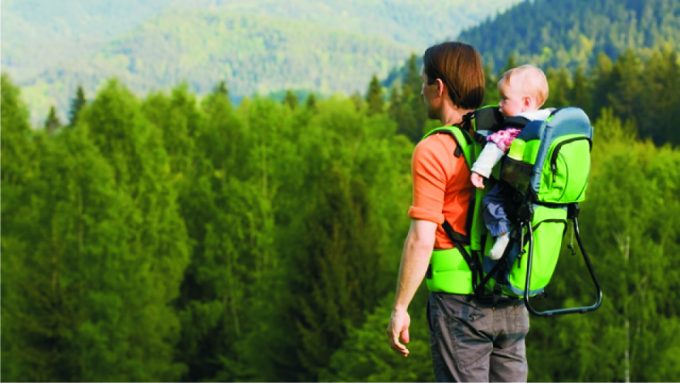 man-carrying-baby-while-hiking