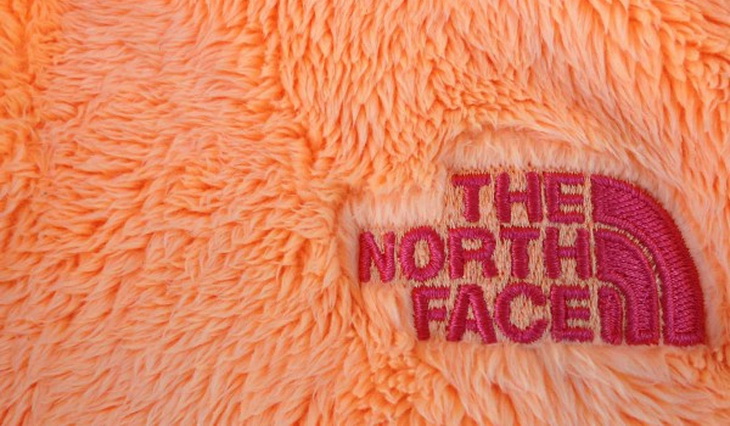 Close-up of the North Face fleece jacket