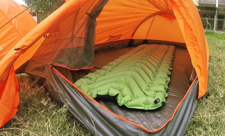 Klymit Static V2 Inflatable Sleeping Pad in a tent