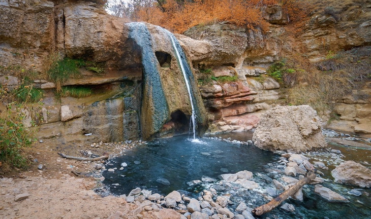 Image of a romantic natural hot spring