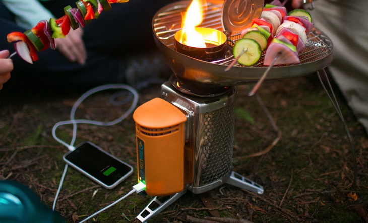 Cooking diner on BioLite Wood stove