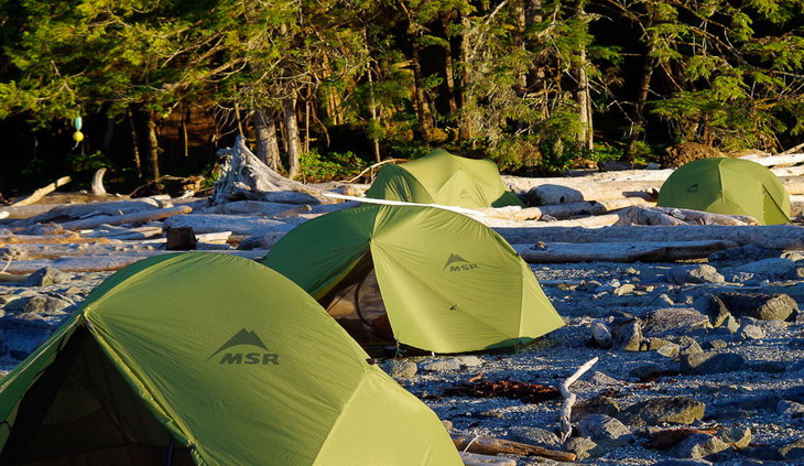 Beach camping in the Great Bear Rainforest