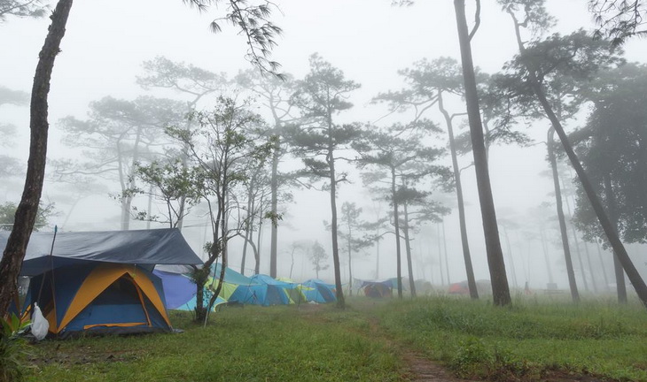 Camping on a rainy day