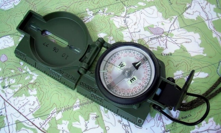 Older-Compass on a map