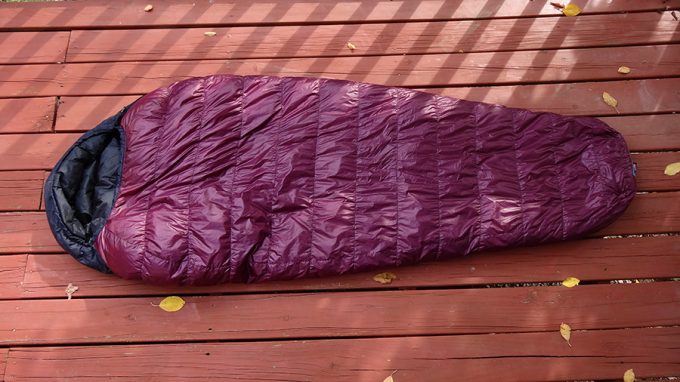 Western Mountaineering Megalite on porch