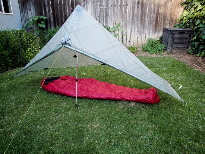 summerlite sleeping bag in garden