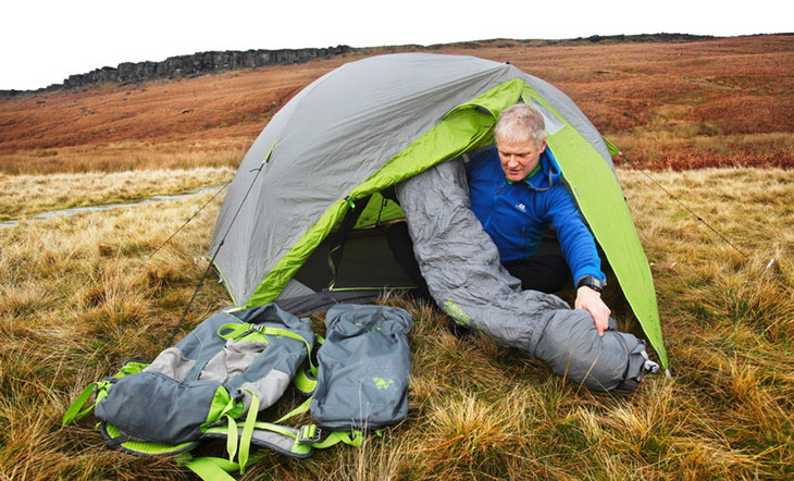 Man setting up Kelty TN 2 Person Tent