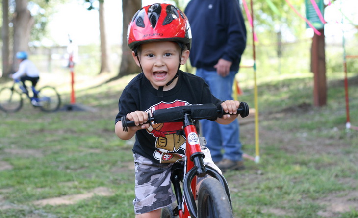 Little kid on a bike