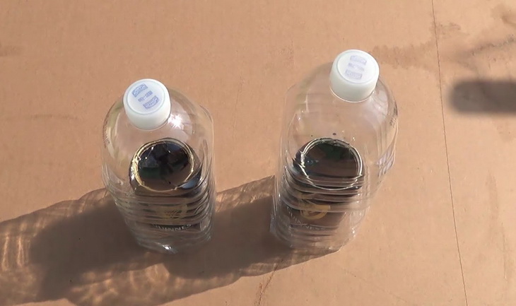 vacant plastic bottles for solar still
