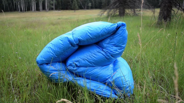 Outdoor Vitals Sleeping Bag laying on the grass