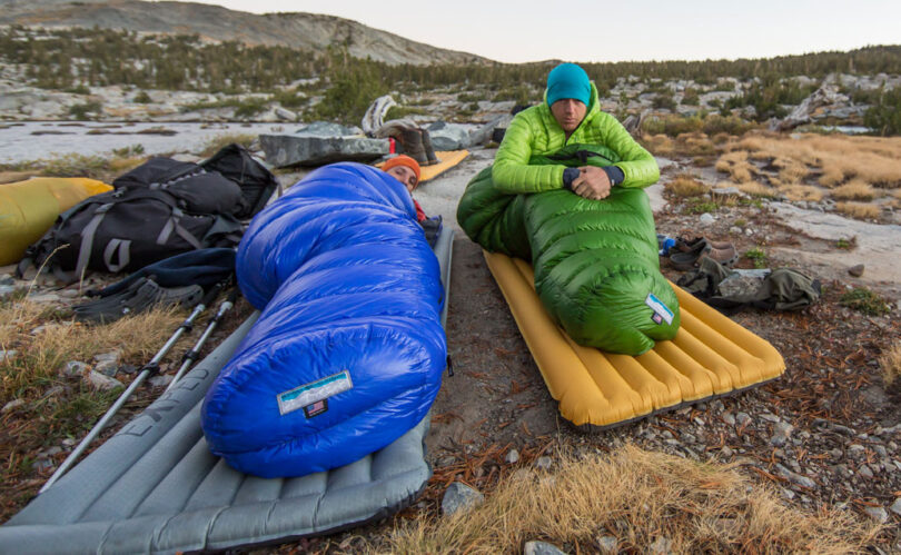 mitylite sleeping bag in nature camping