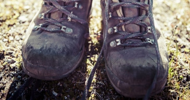 Close-up of hiking boots