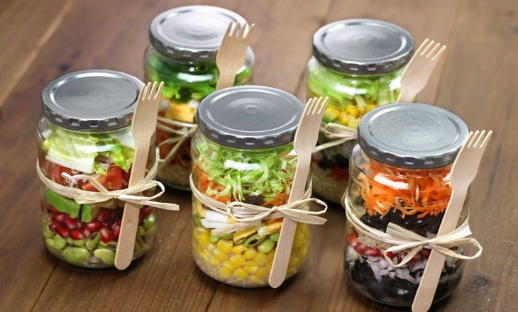 healthy food stored in jars