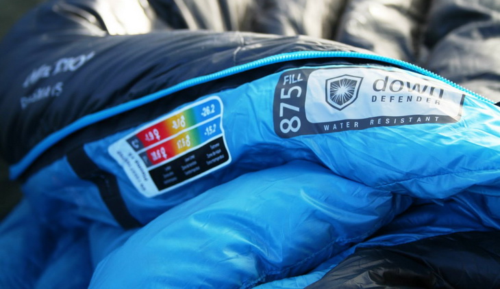 Temperature rating of a sleeping bag