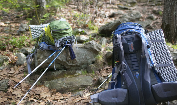 Two Thermarest Z Lite Sol Mattress attached to backpacks