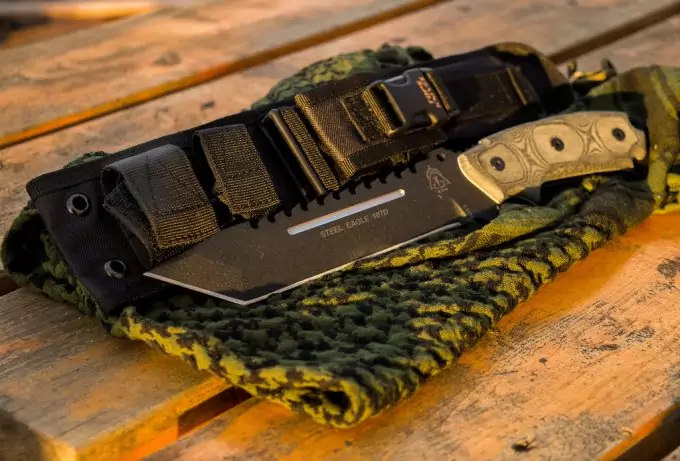 camping knife on table