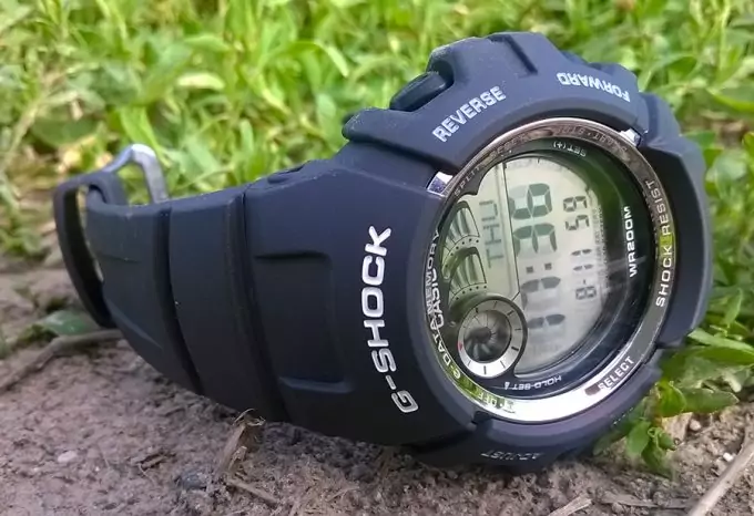 G shock g2900 watch with compass on grass
