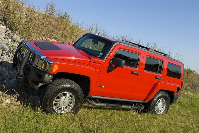 Vehicle Off road Car Red Truck Hummer 4x4