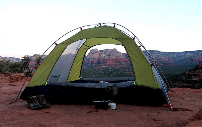 4 person camping tent in desert