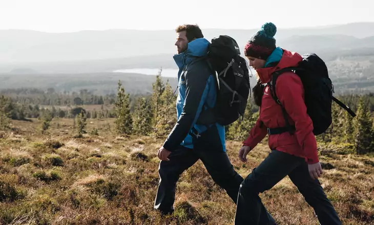 A couple wearing the Berghaus Island Peak jackets