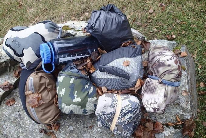 Rain gear Gore-Tex Garments laying on ground