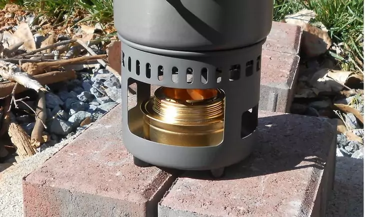 Image of an alcohol-stove in the sun