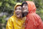 couple wearing rain gear