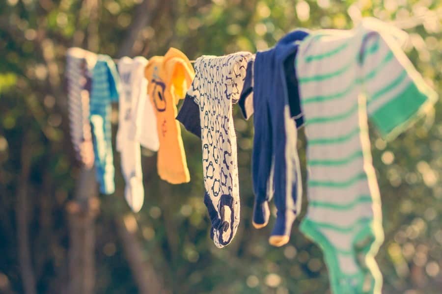 Drying clothes in the sun