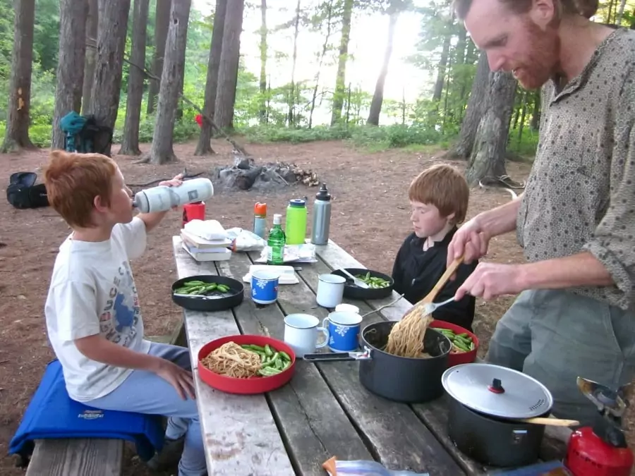 Making camping meals