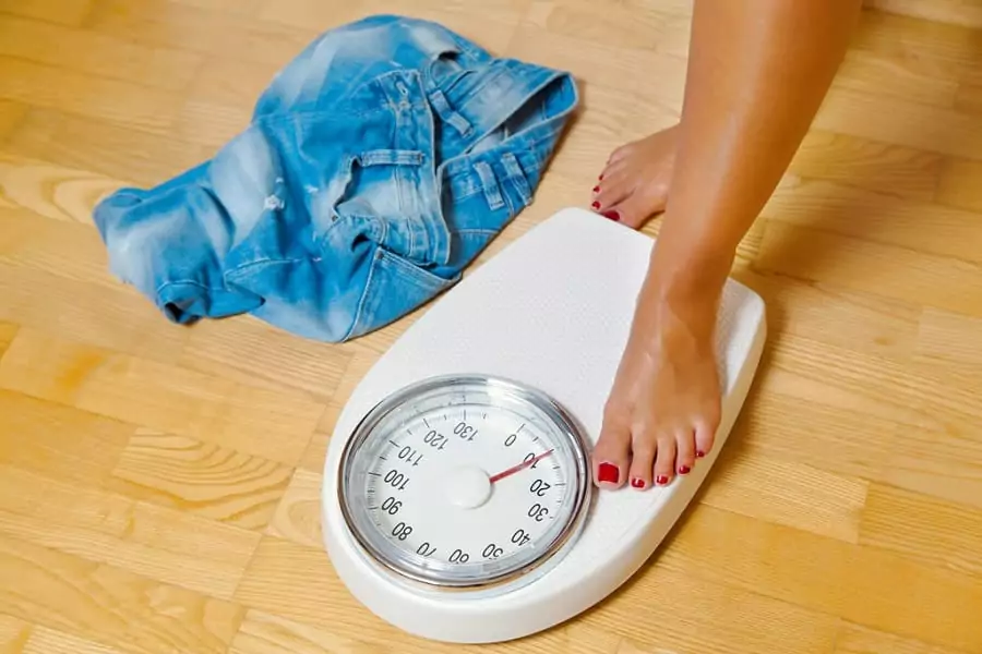 Measure weight before and after exercising