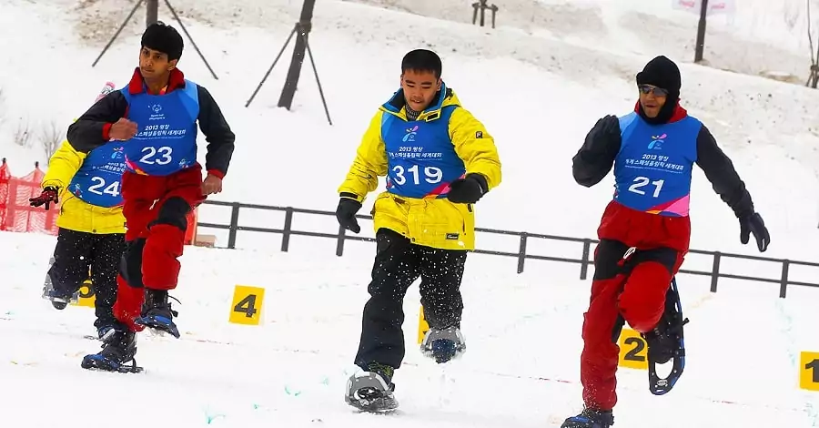 Sports Events for Contestants on Snowshoes