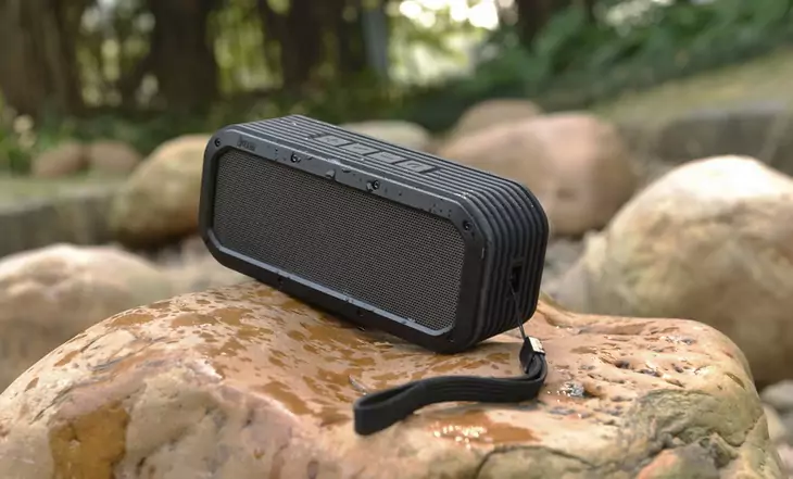 Camping gadget on a rock