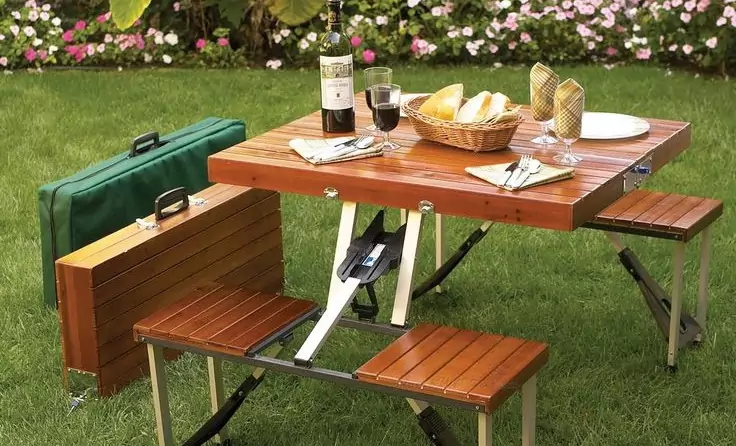 Image of a wooden folding table