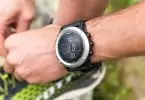 runner wearing garmin watch