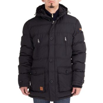 Luciano Natazzi Men's Down Jacket Thermal Padded Classic Oxford Parka Coat