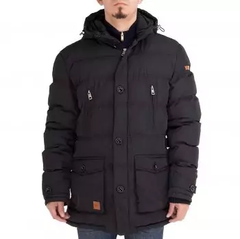 Luciano Natazzi Men's Down Jacket Thermal Padded Classic Oxford Parka Coat