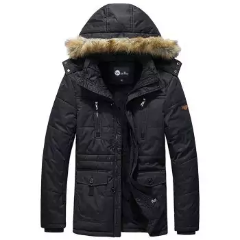 WenVen Men's Hooded Warm Coat Winter Parka Jacket