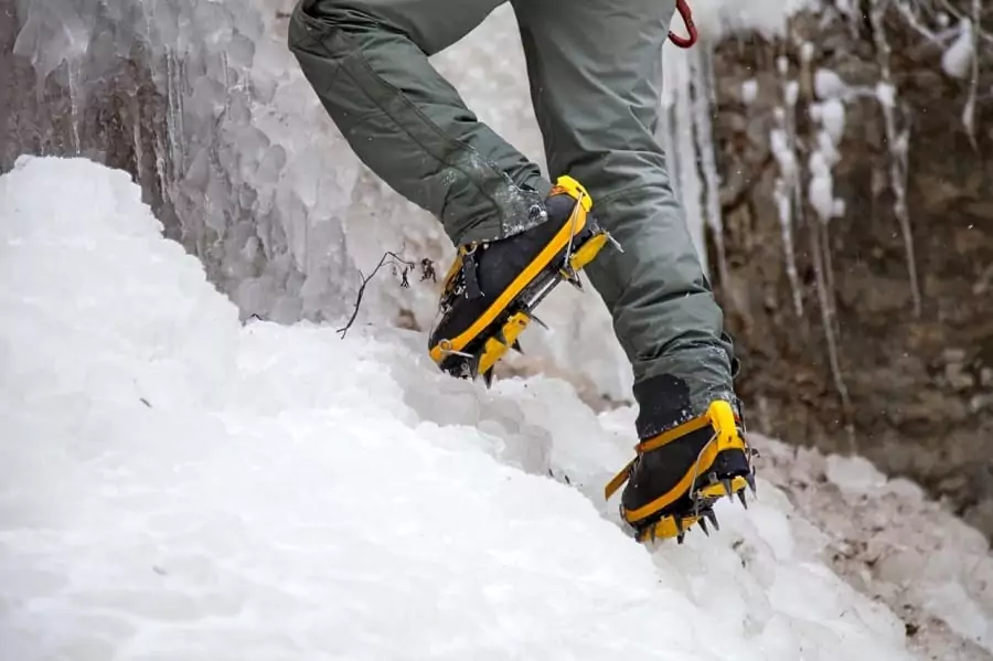 Man with Hiking Crampons